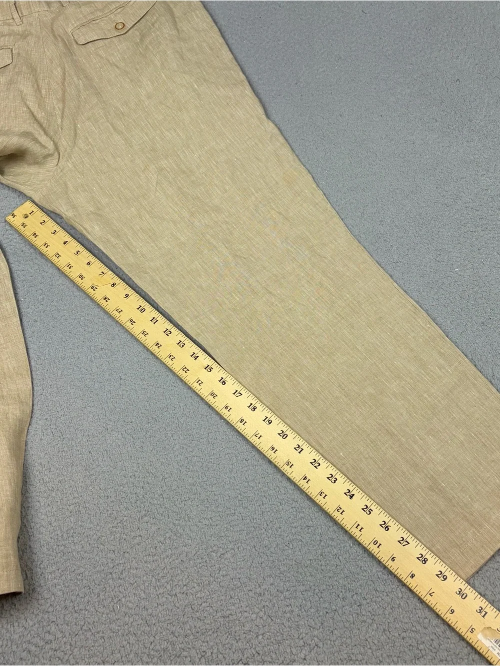 Tasso Elba Pants Light Beige 100% Linen Chinos 36x32 Lightweight Breathable